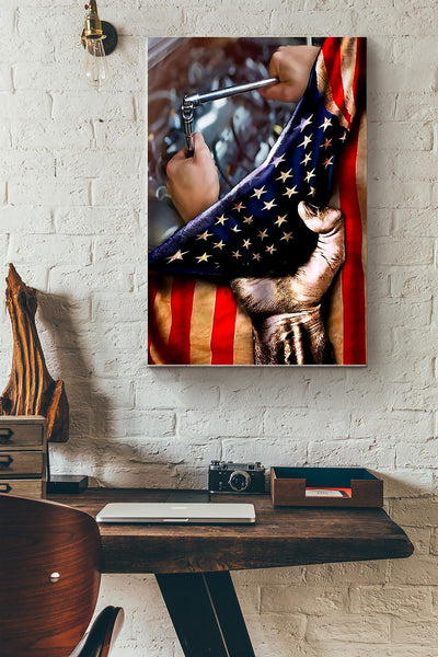 American Mechanic Working International Workers Day Canvas Ideas, Canvas Hanging Prints,  Gift Idea Framed Prints, Canvas