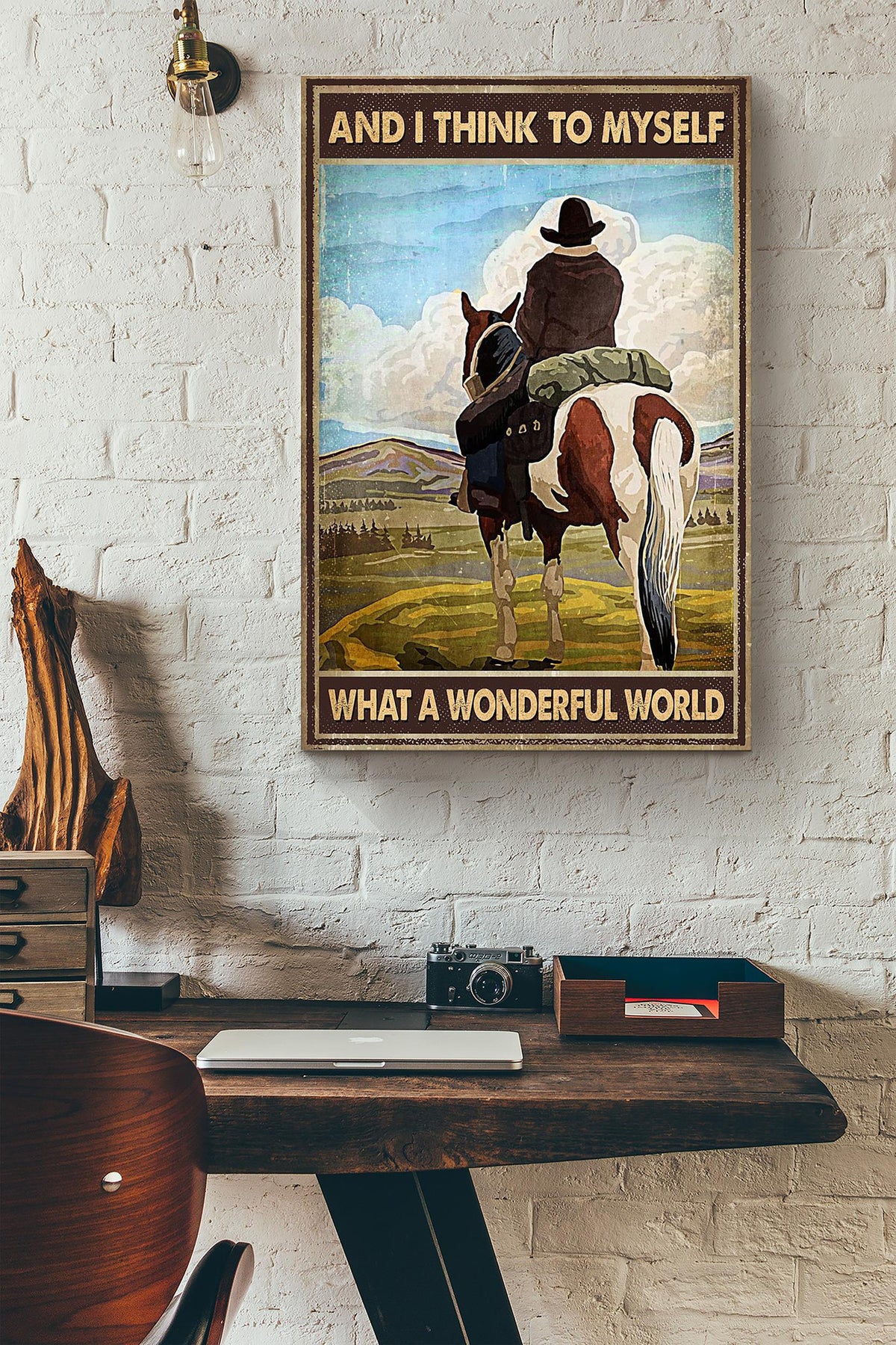 And I Think To Myself What A Wonderful World Traveling Around The World By Horse Canvas Ideas, Canvas Hanging Prints,  Gift Idea Framed Prints, Canvas