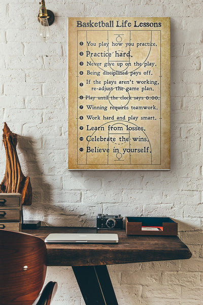 Basketball Life Lessons You Play How You Pratice Canvas Ideas, Canvas Hanging Prints,  Gift Idea Framed Prints, Canvas