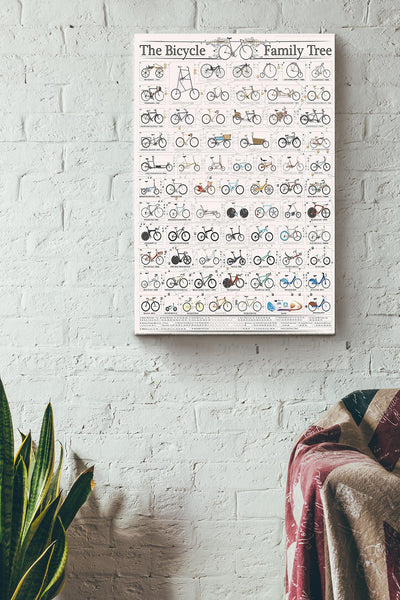 Cycling The Bicycle Family Tree Wrapped Canvas