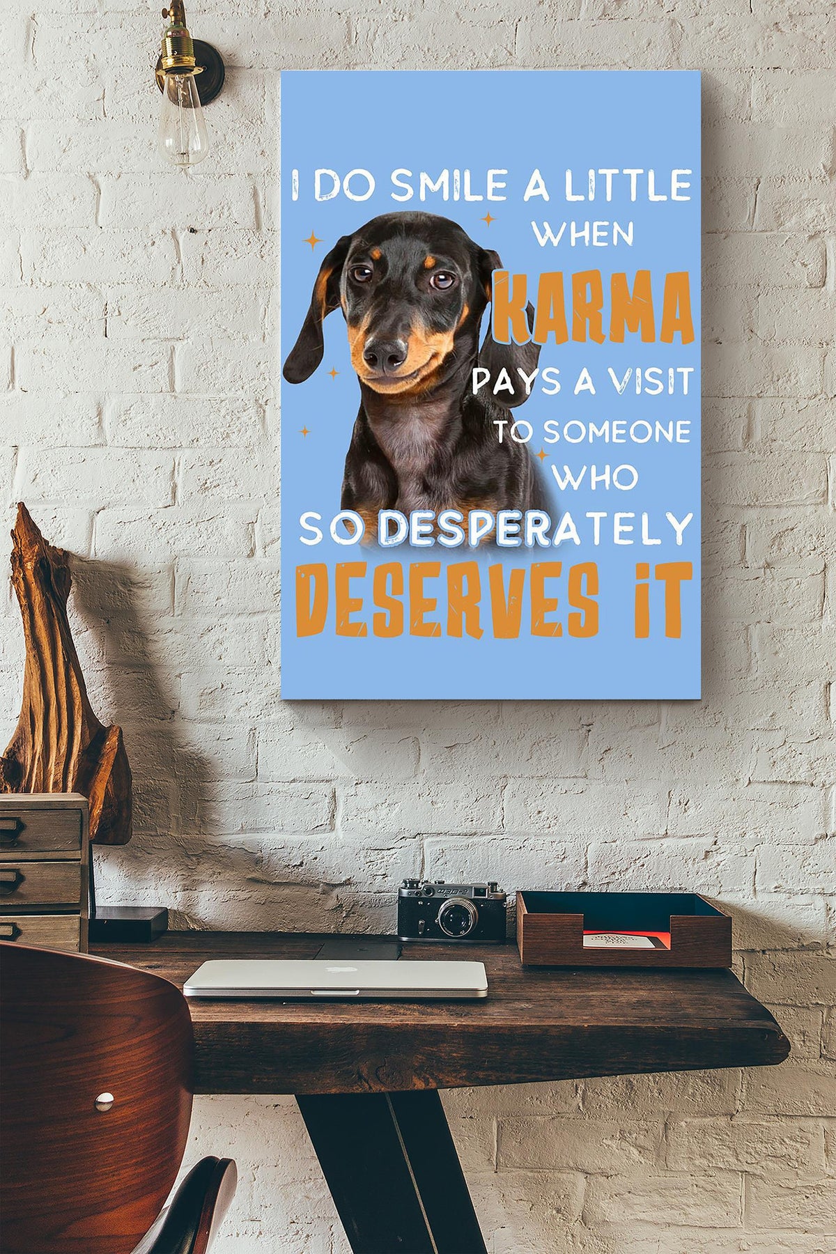 Dachshund Smiles A Little Gift For You Wrapped Canvas