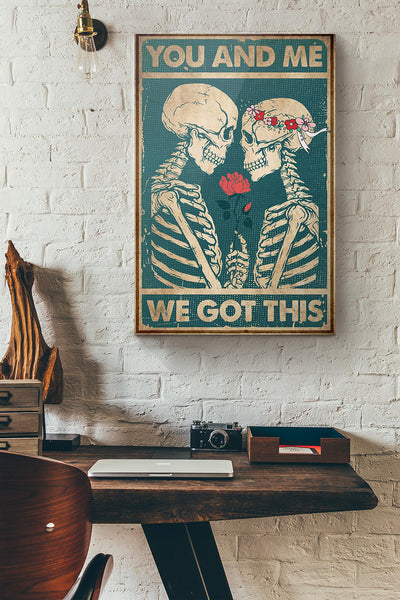 Flower Skull Couple You And Me We Got This Canvas Ideas, Canvas Hanging Prints,  Gift Idea Framed Prints, Canvas