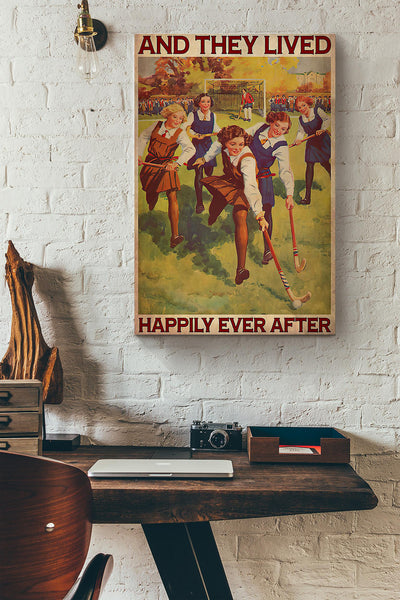 Female Field Hockey And They Lived Happily Canvas Ideas, Canvas Hanging Prints,  Gift Idea Framed Prints, Canvas