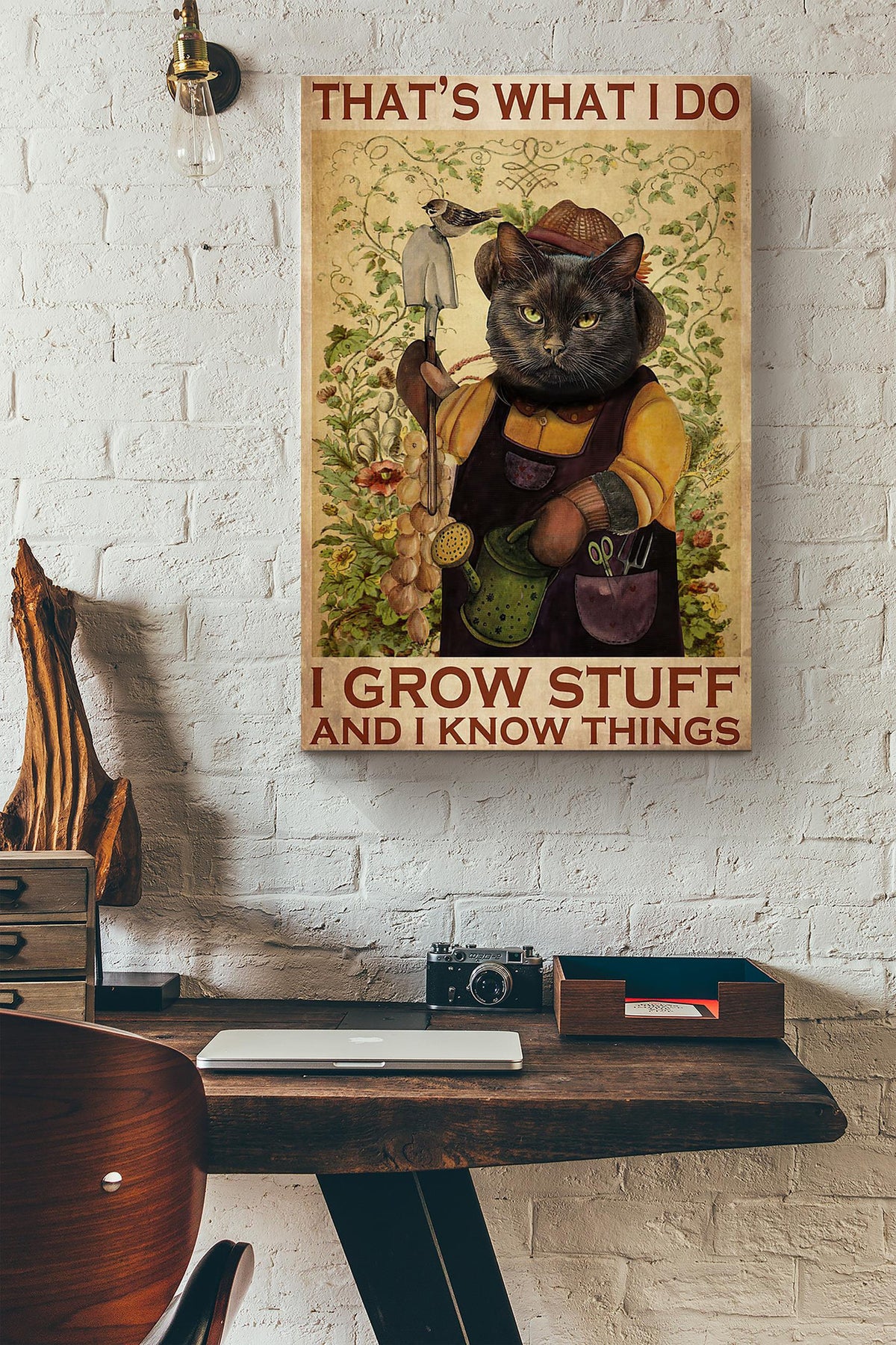 Cat Gardening Thats What I Do I Grow Stuff And I Know Things Canvas Ideas, Canvas Hanging Prints,  Gift Idea Framed Prints, Canvas