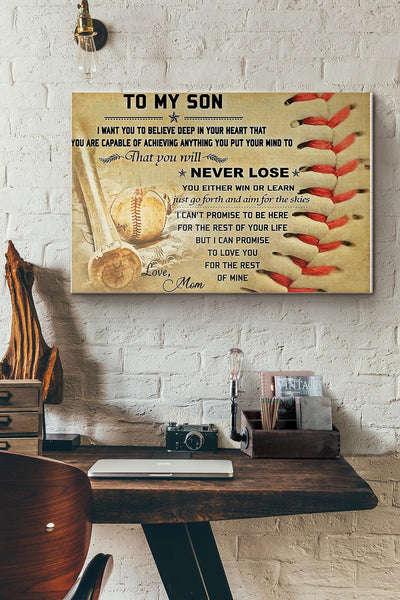 Baseball To My Son Love Mom Canvas Ideas, Canvas Hanging Prints,  Gift Idea Framed Prints, Canvas