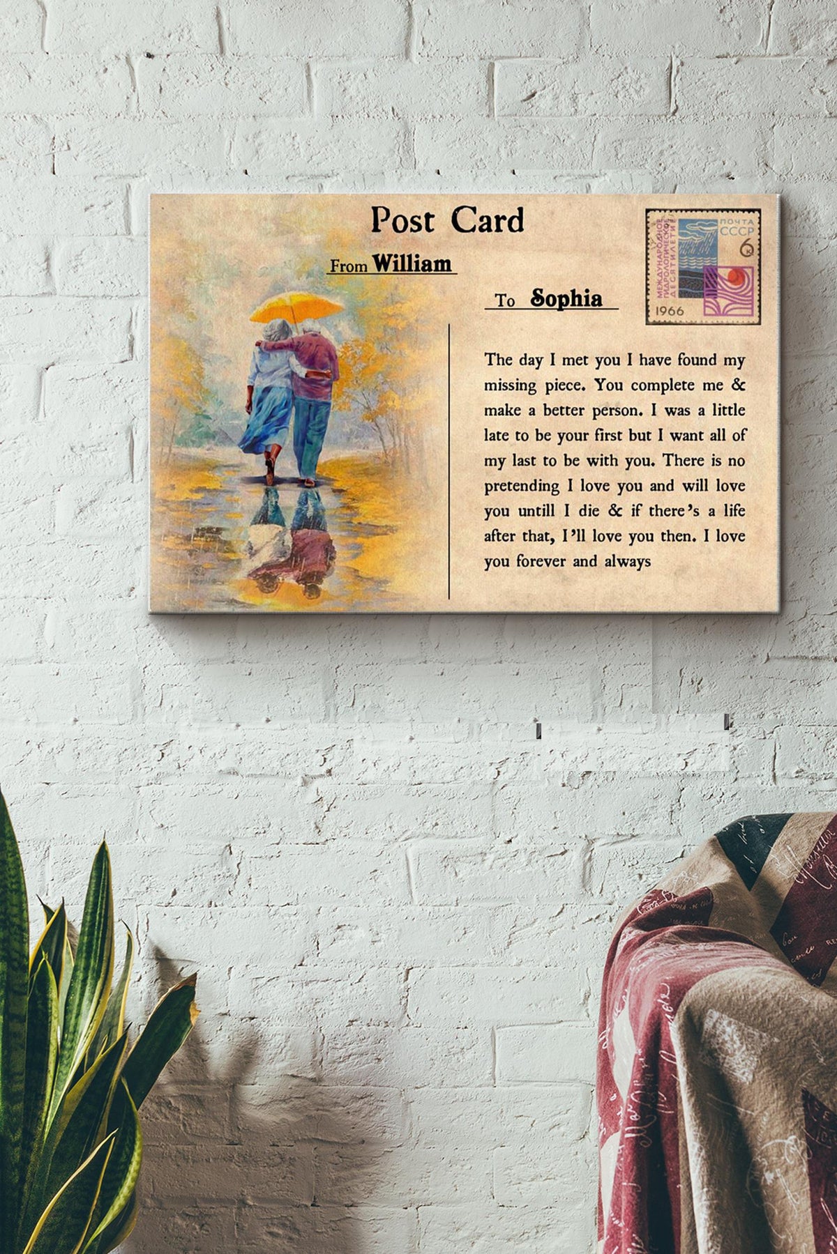 Couple In The Rain Reflection Canvas Ideas, Canvas Hanging Prints, Gift Idea Framed Prints, Canvas
