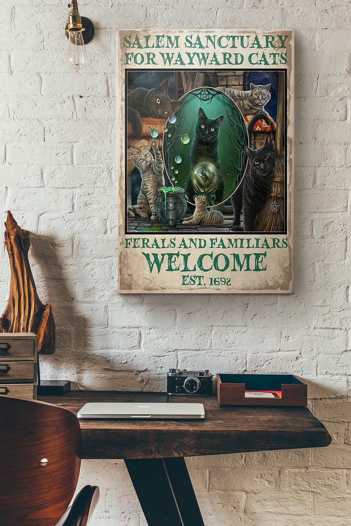 Cat Salem Sanctuary For Wayward Cats Mirror Canvas Ideas, Canvas Hanging Prints,  Gift Idea Framed Prints, Canvas