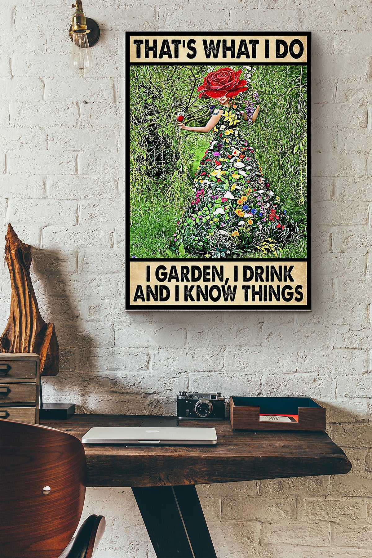 Gardening Drink Know Things Wrapped Canvas