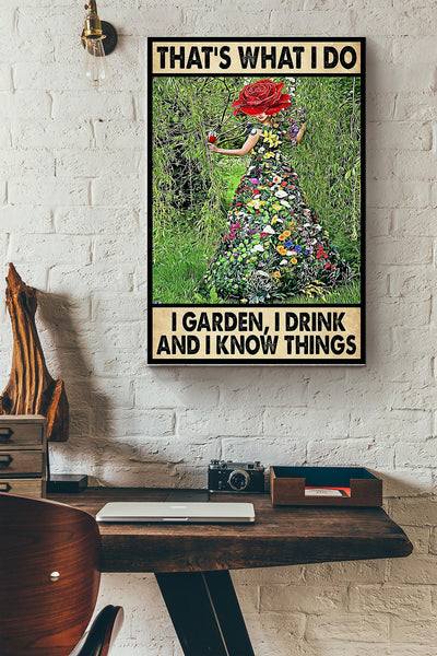 Gardening Drink Know Things Wrapped Canvas
