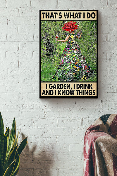Gardening Drink Know Things Wrapped Canvas