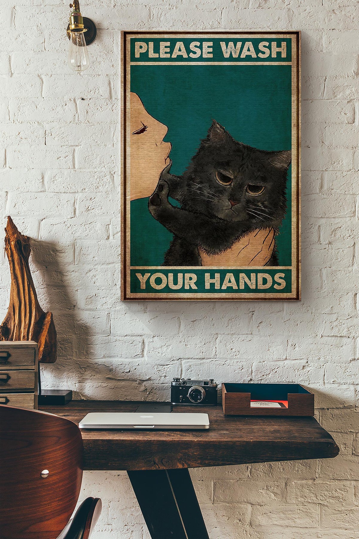 Black Cats Meme Please Wash Your Hands Canvas Ideas, Canvas Hanging Prints,  Gift Idea Framed Prints, Canvas