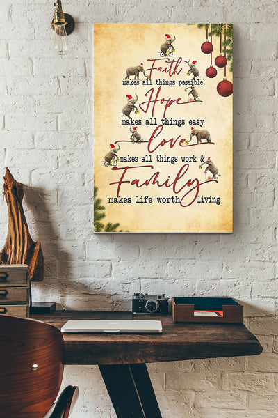 Elephant - Family Makes Life Worth Living Wrapped Canvas