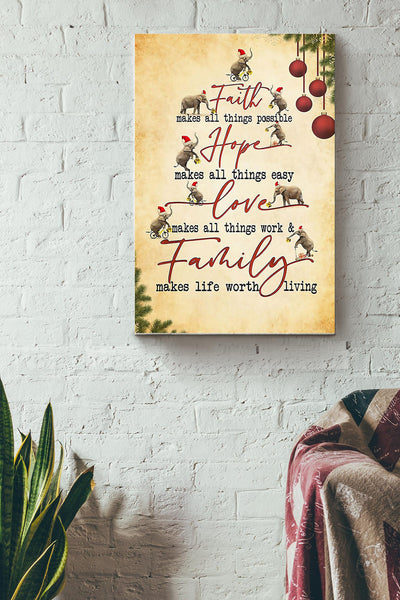 Elephant - Family Makes Life Worth Living Wrapped Canvas