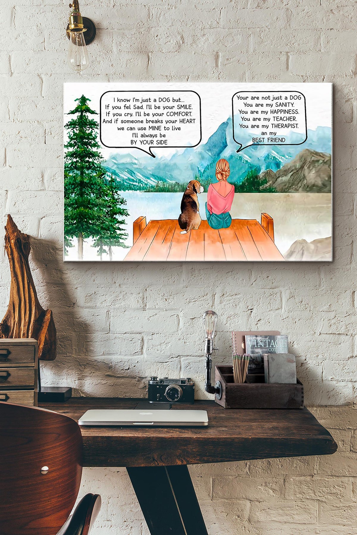 Girl And Dog You Are My Sanity My Happiness My Teacher My Therapist My Best Friend In The Forest Canvas Ideas, Canvas Hanging Prints,  Gift Idea Framed Prints, Canvas