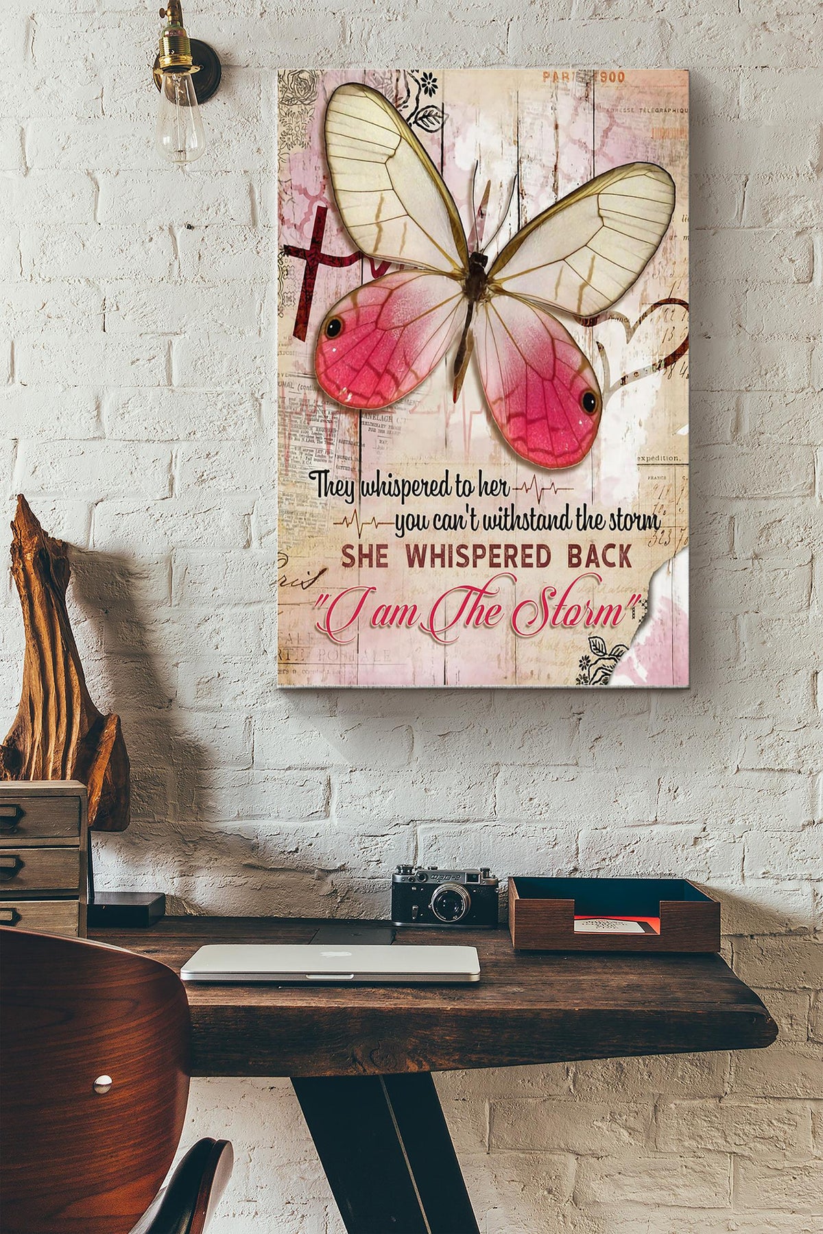 Butterfly I Am The Storm Wrapped Canvas