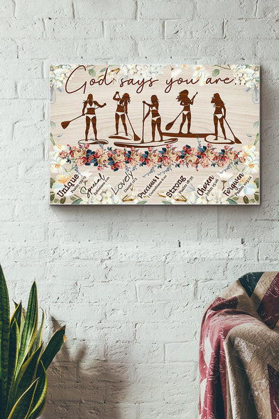 God Says You Are Unique Special Lovely Precious Strong Chosen Kayak Girl Canvas Ideas, Canvas Hanging Prints,  Gift Idea Framed Prints, Canvas
