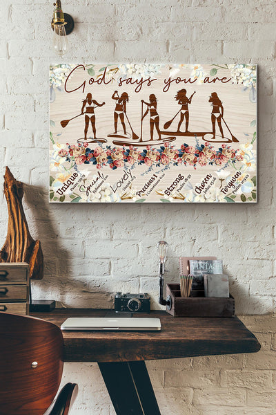 God Says You Are Unique Special Lovely Precious Strong Chosen Kayak Girl Canvas Ideas, Canvas Hanging Prints,  Gift Idea Framed Prints, Canvas