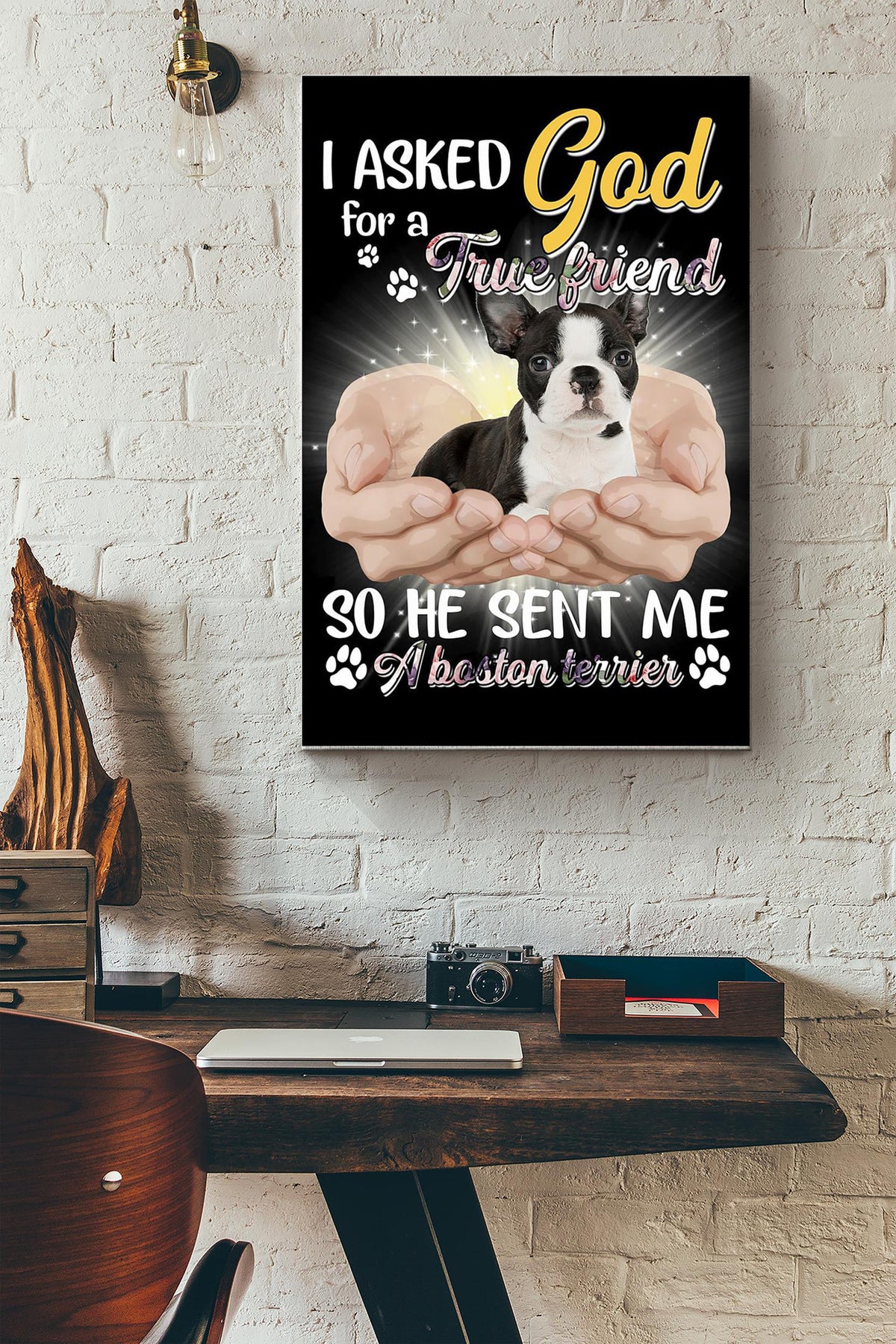God Send Me A Boston Gift For You Wrapped Canvas