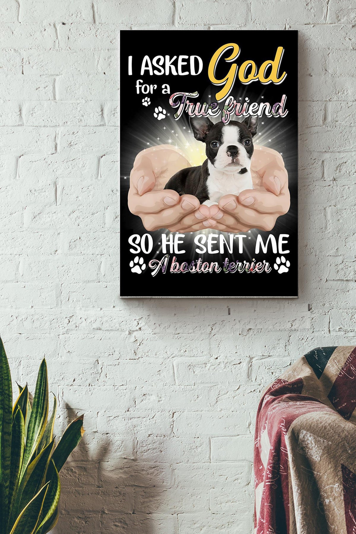 God Send Me A Boston Gift For You Wrapped Canvas