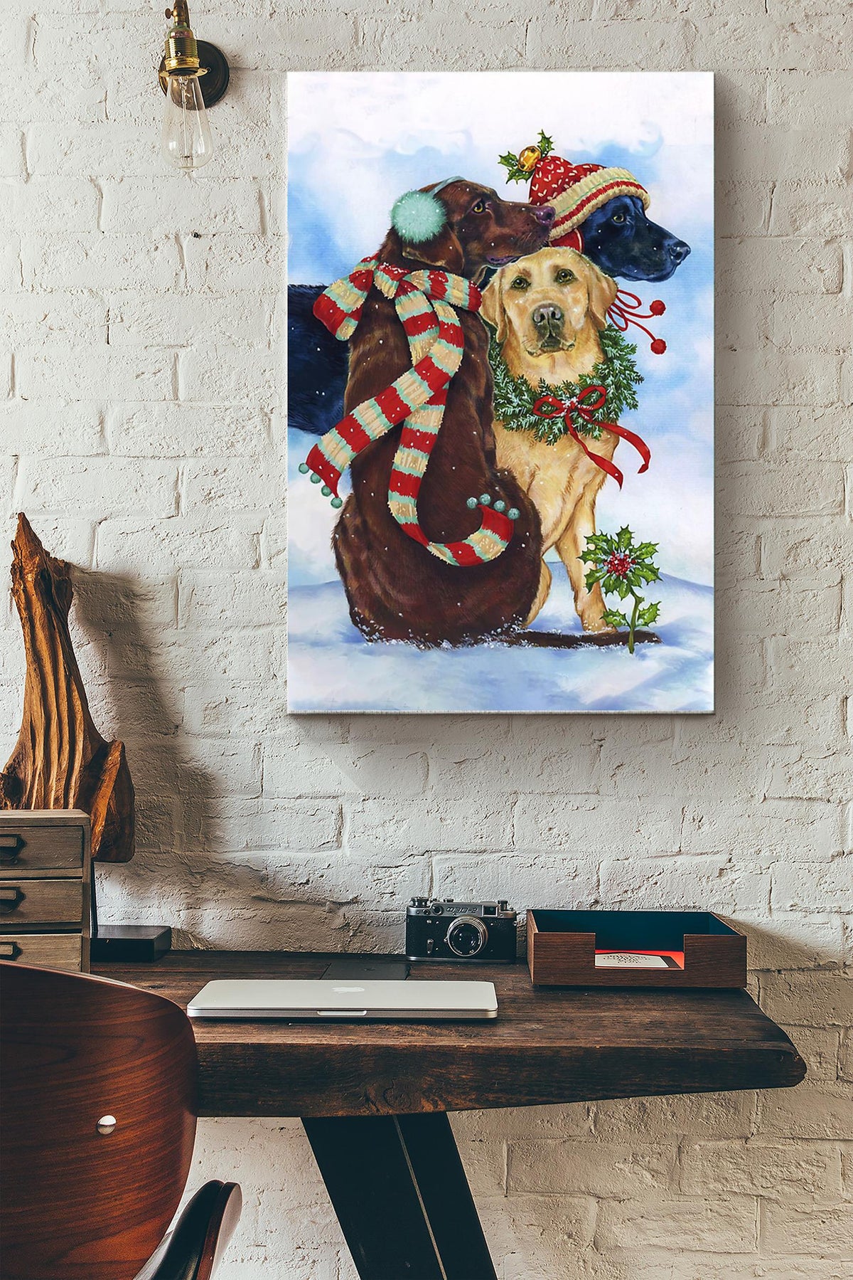 Chrismast Dogs German Sheprador Canvas Ideas, Canvas Hanging Prints,  Gift Idea Framed Prints, Canvas