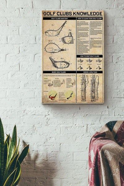 Golf Clubs Knowledge Wrapped Canvas