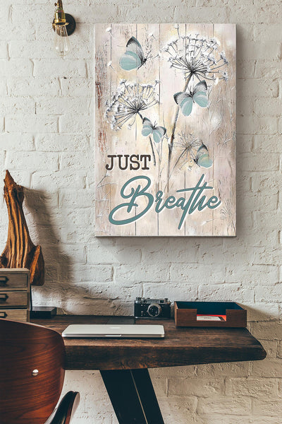 Butterfly Just Breathe Wrapped Canvas