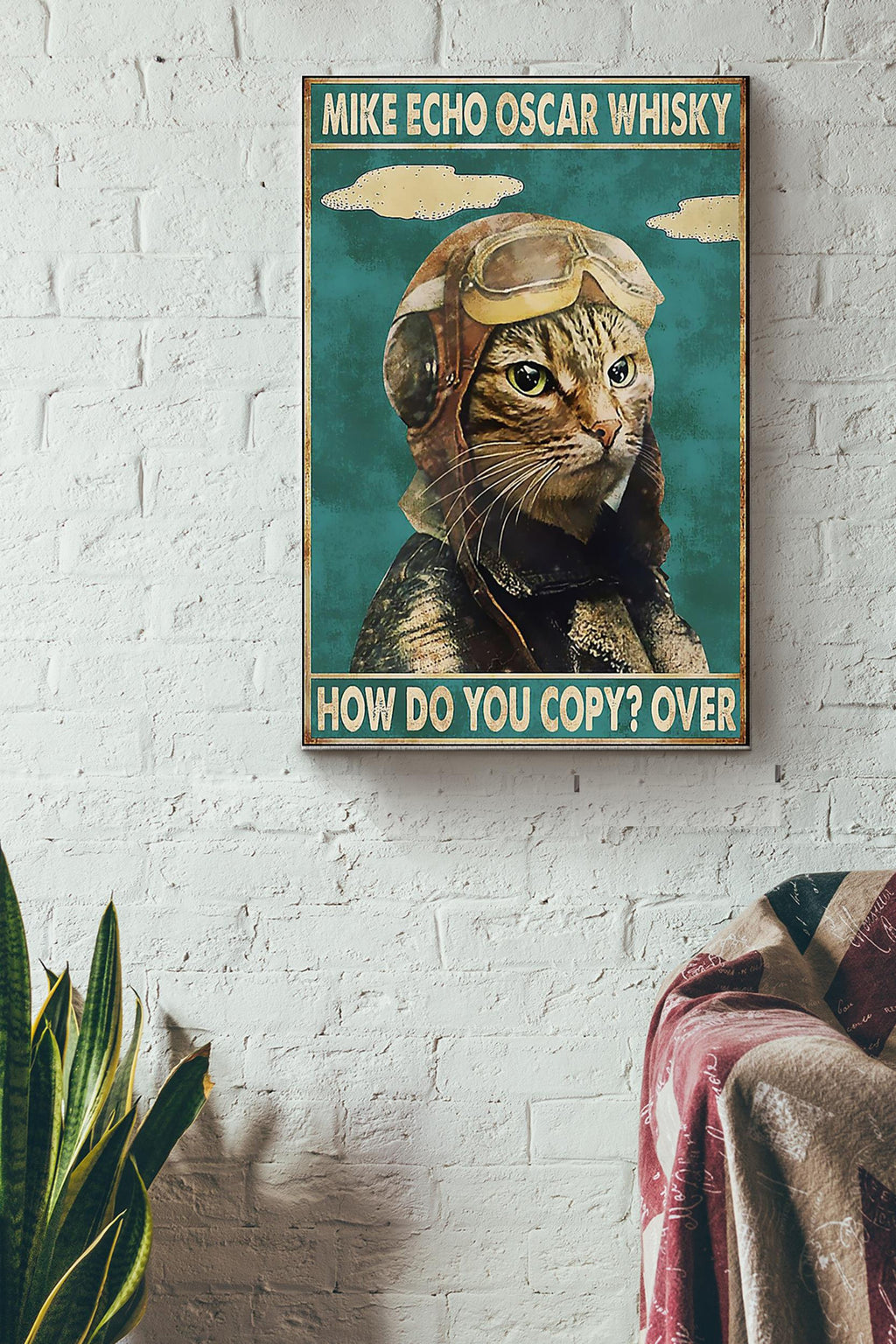 Cat Pilot How Do You Copy Poster - Aviation Knowledge Wall Art - Gift For Flight Engineer Flight Attendants Pilot Cat Pilot Wrapped Canvas Framed Prints, Canvas
