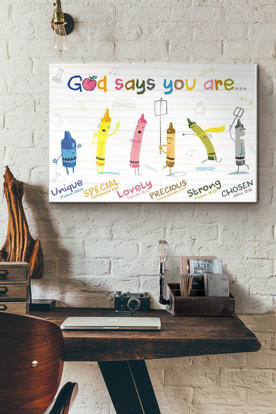 God Says You Are Teacher Canvas Ideas, Canvas Hanging Prints,  Gift Idea Framed Prints, Canvas