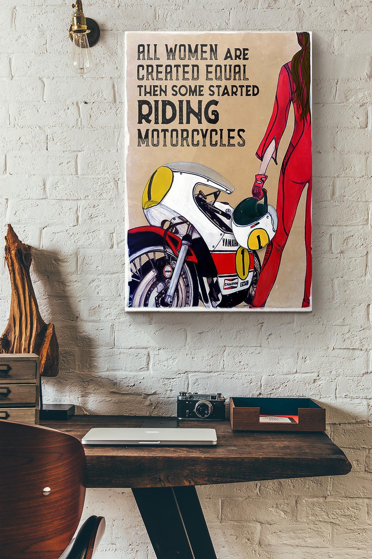 All Womens Are Created Equal Then Some Started Riding Motorcycles Canvas Ideas, Canvas Hanging Prints,  Gift Idea Framed Prints, Canvas