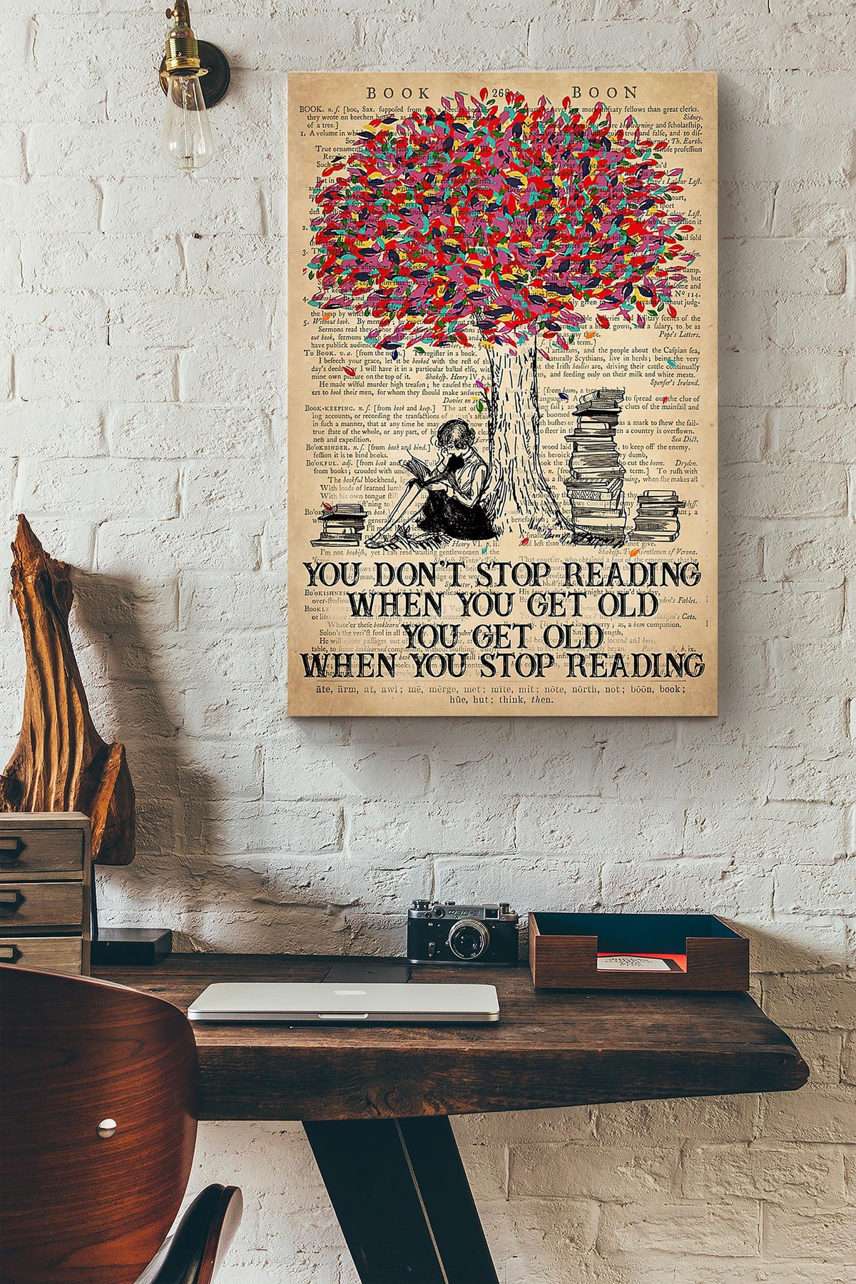 Book You Dont Stop Reading When You Get Old Dictionary Canvas Ideas, Canvas Hanging Prints,  Gift Idea Framed Prints, Canvas