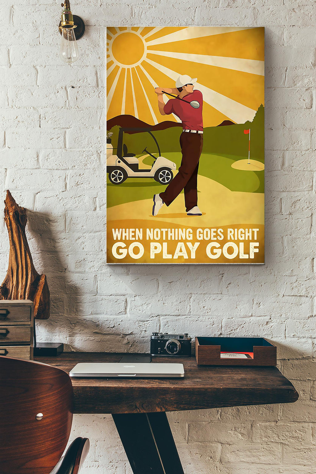 Golf When Nothing Goes Right Go Play Golf Wrapped Canvas