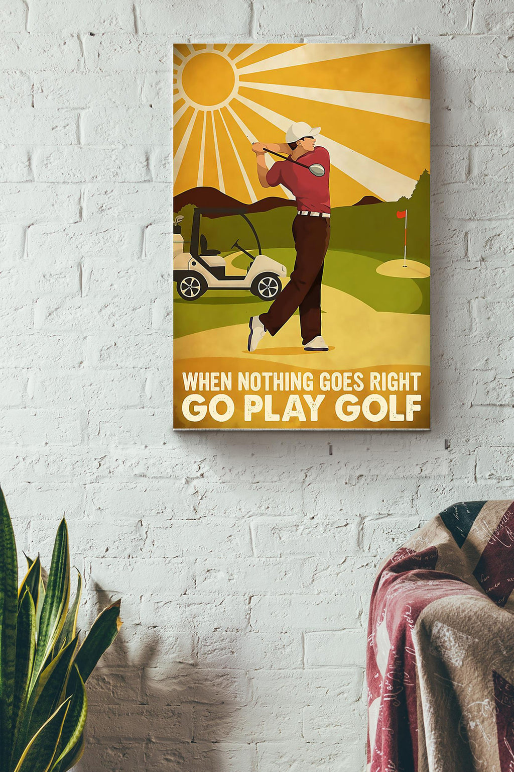 Golf When Nothing Goes Right Go Play Golf Wrapped Canvas
