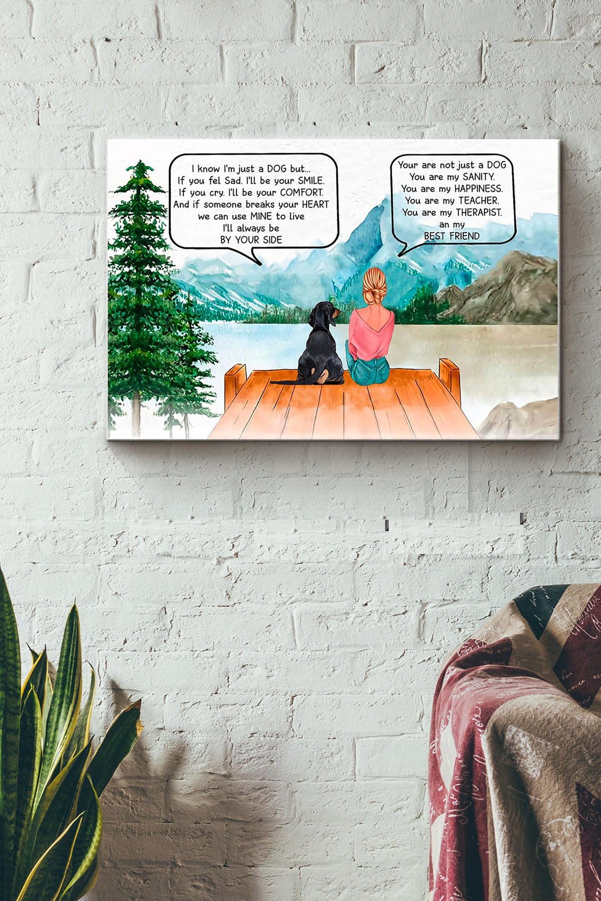 Dachshund Girl You Are My Dog My Sanity My Happiness My Teacher My Therapist My Best Friend Canvas Ideas, Canvas Hanging Prints,  Gift Idea Framed Prints, Canvas