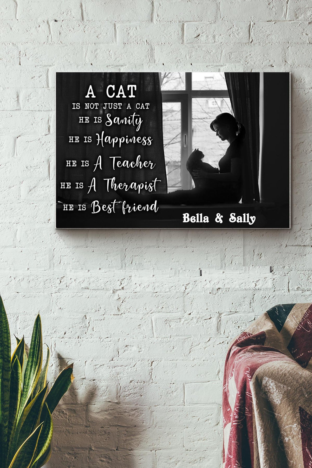 Girl Therapist Best Friend Cat Canvas Ideas, Canvas Hanging Prints,  Gift Idea Framed Prints, Canvas