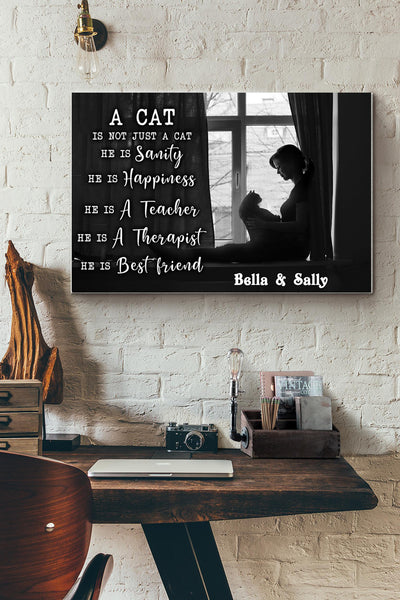 Girl Therapist Best Friend Cat Canvas Ideas, Canvas Hanging Prints,  Gift Idea Framed Prints, Canvas