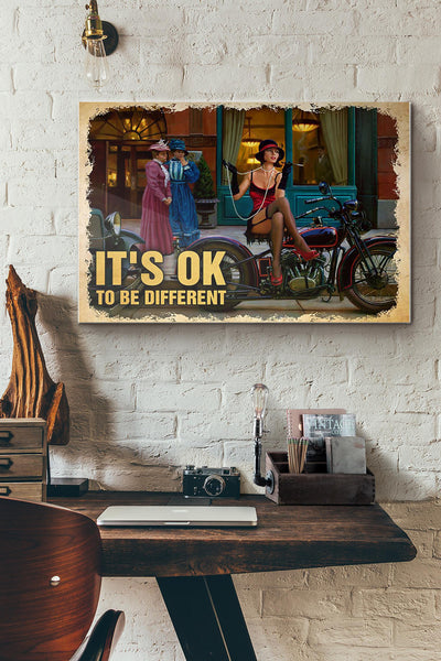 Biker Girl Its Ok To Be Different Canvas Ideas, Canvas Hanging Prints,  Gift Idea Framed Prints, Canvas