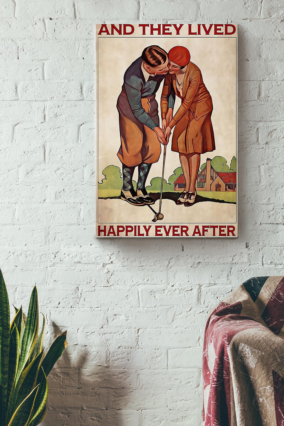 Golf Happily Ever After Wrapped Canvas