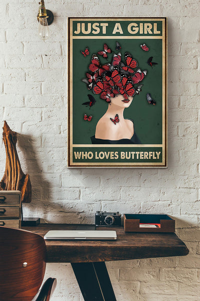 Butterfly Just A Girl Wrapped Canvas