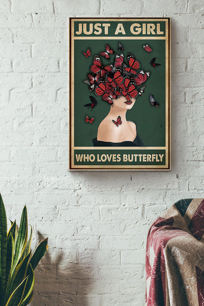 Butterfly Just A Girl Wrapped Canvas