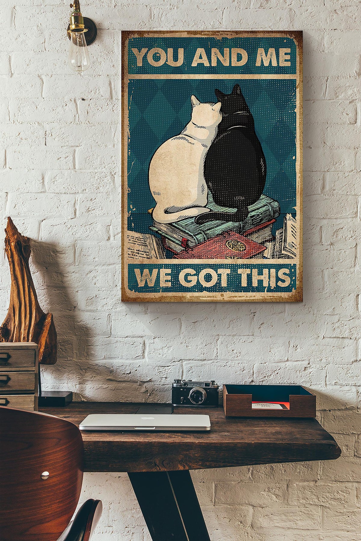 Cats Couple You And Me We Got This Canvas Ideas, Canvas Hanging Prints,  Gift Idea Framed Prints, Canvas