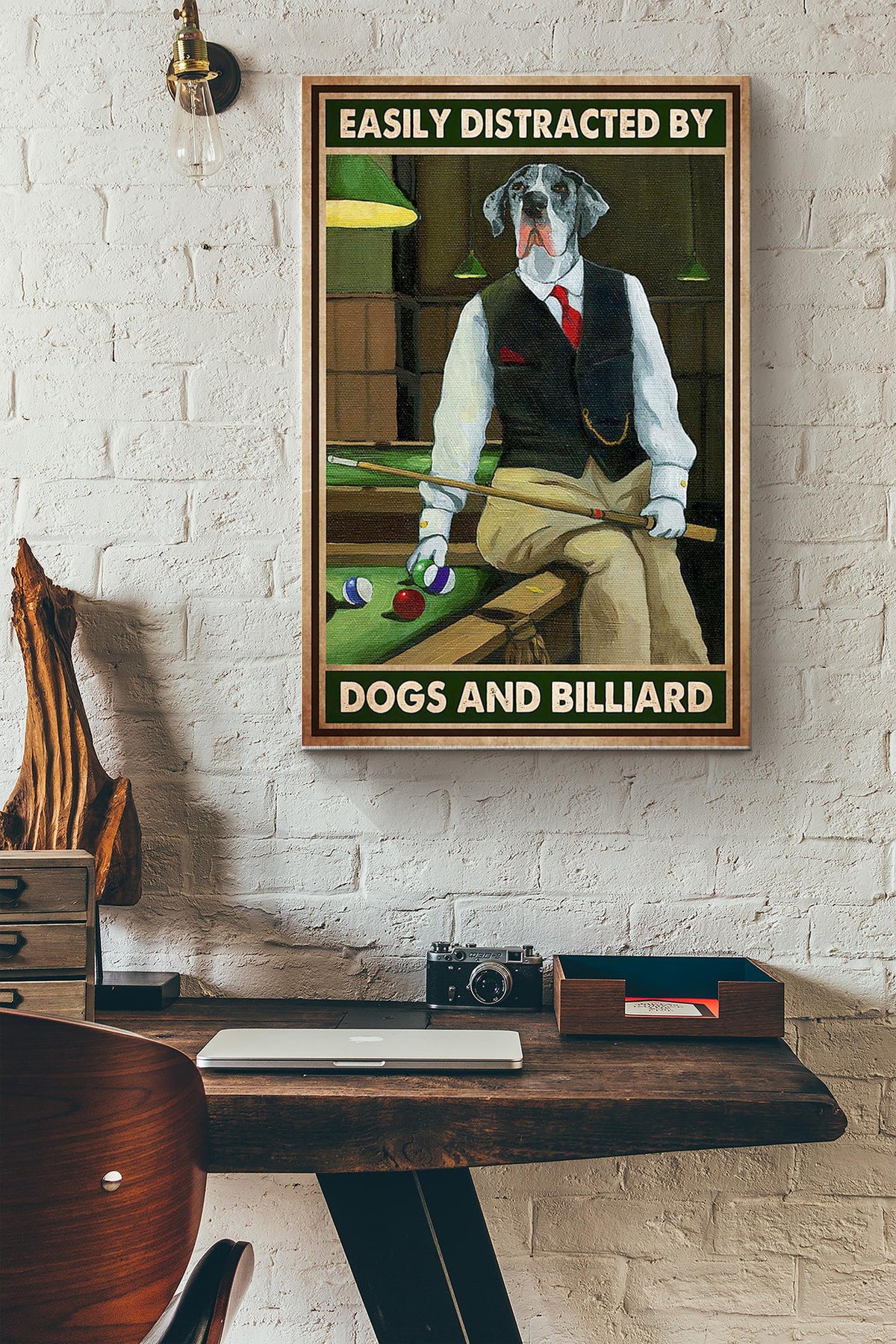 Easily Distracted By Dogs And Billiard German Sheprador Canvas Ideas, Canvas Hanging Prints,  Gift Idea Framed Prints, Canvas