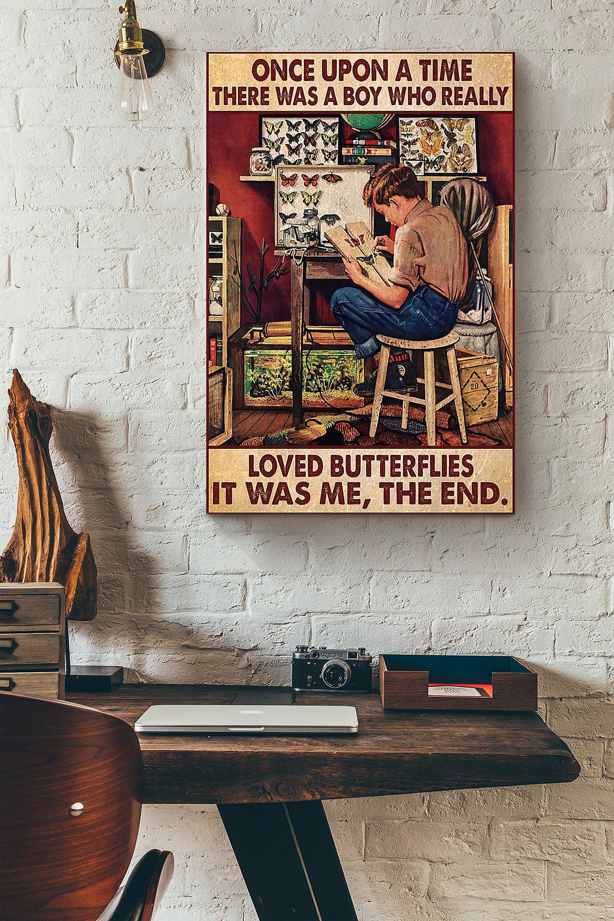 Butterfly Once Upon A Time Wrapped Canvas