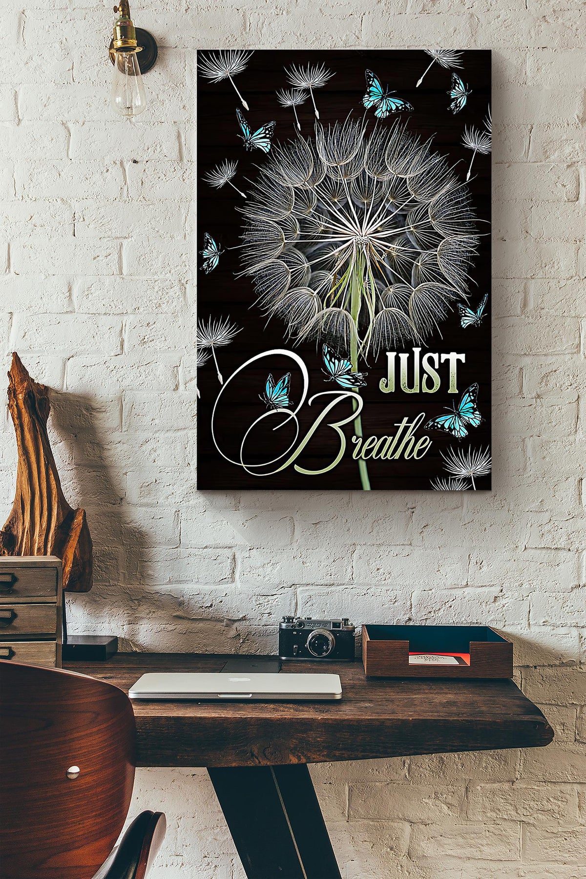 Butterfly Dandelion Just Breathe Canvas Ideas, Canvas Hanging Prints,  Gift Idea Framed Prints, Canvas