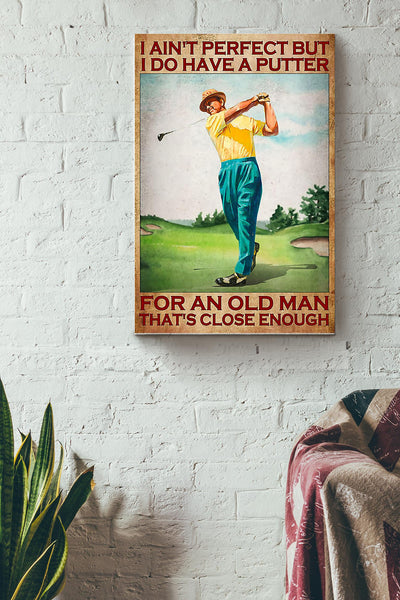 Golf Close Enough Wrapped Canvas