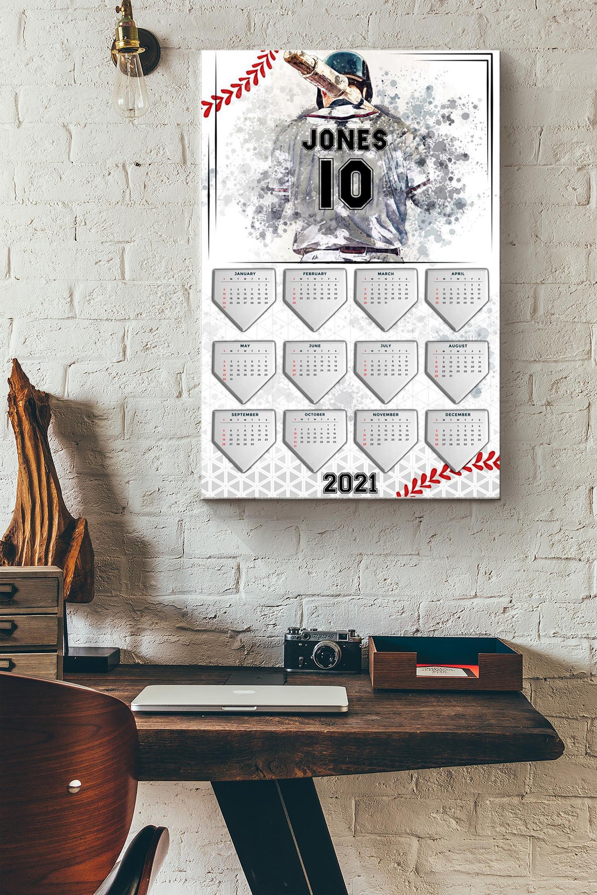 Baseball Players Calendar 2021 Canvas Ideas, Canvas Hanging Prints,  Gift Idea Framed Prints, Canvas