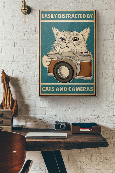 Easily Distracted By Cats And Cameras Canvas Ideas, Canvas Hanging Prints,  Gift Idea Framed Prints, Canvas