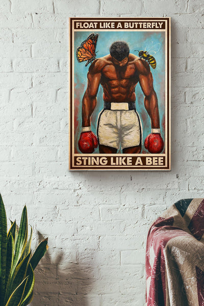 Float Like A Butterfly Sting Like A Bee Muay Muhmad Al Canvas Ideas, Canvas Hanging Prints, Gift Idea Framed Prints, Canvas