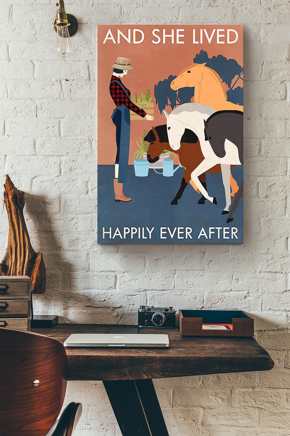 Equestrian Girl And She Lived Happily Ever After Canvas Ideas, Canvas Hanging Prints,  Gift Idea Framed Prints, Canvas