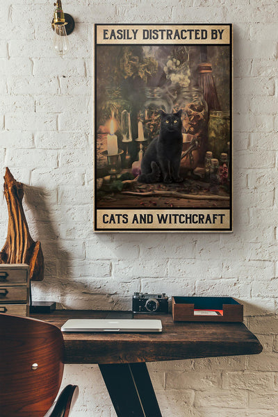 Black Cat Easily Distracted Cats And Witchcraft Canvas Ideas, Canvas Hanging Prints,  Gift Idea Framed Prints, Canvas