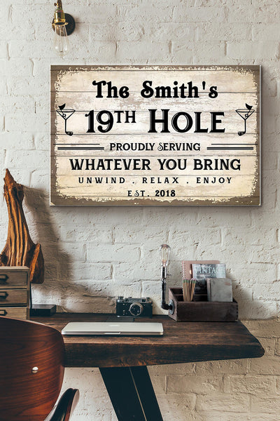 Golf The Smiths 19 Hole Proudly Serving Whatever You Bring Canvas Ideas, Canvas Hanging Prints,  Gift Idea Framed Prints, Canvas